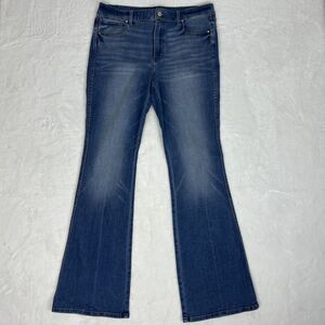 White House Black Market Jeans Womens 12 Blue High Rise The Skinny Flare Denim